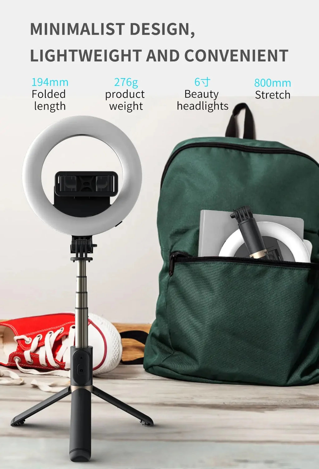 Ring Light med Mobilhållare och Stativ